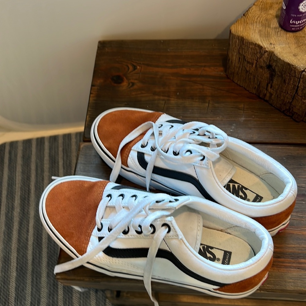 Vans-custom, leather platform, worn once